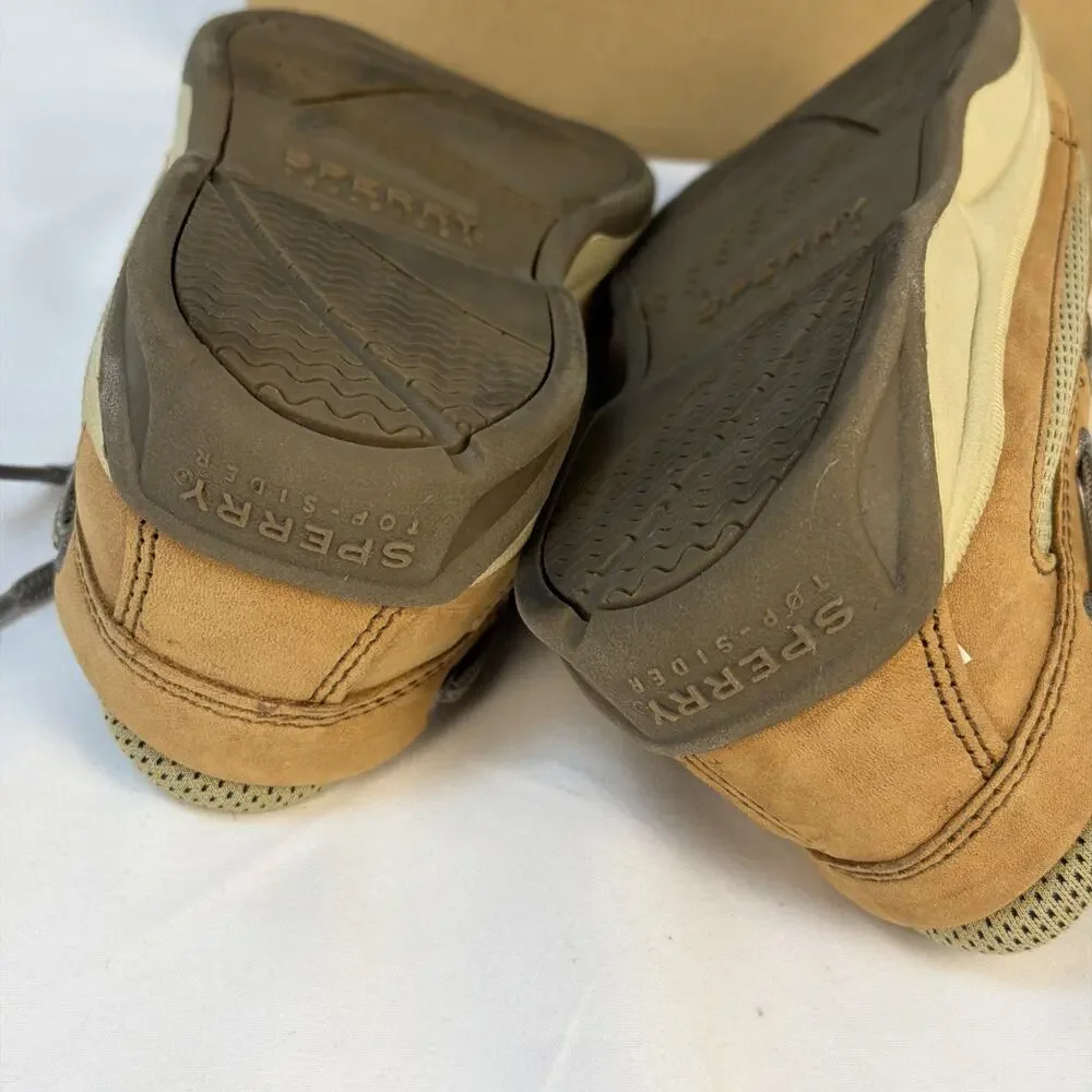 Preppy Sperry Top-Sider Lanyard Boys Leather Boat Shoes Size 2M - With Box